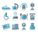 airport, travel and transportation icons 2 - vector icon set