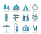 Camping, travel and Tourism icons - vector icon set