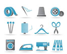 Textile objects and industry   icons - vector icon set