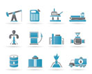 Oil and petrol industry icons - vector icon set