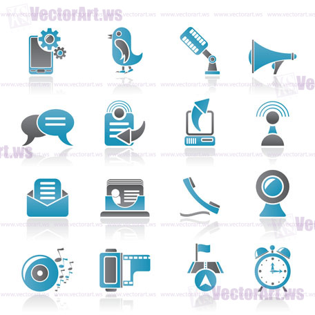 Mobile Phone and communication icons - vector icon set