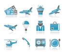 Airport and travel icons - vector icon set