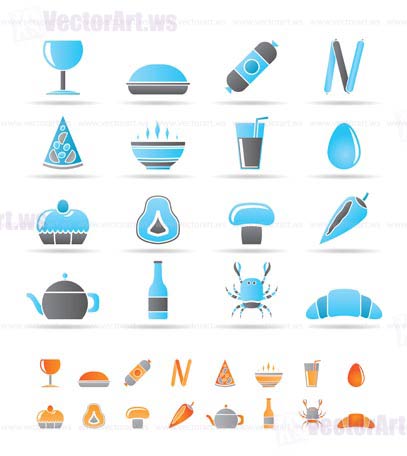 shop, food and drink icons - vector icon set 2
