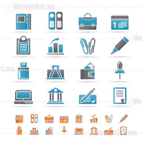 Business, Office and Finance Icons - Vector Icon Set