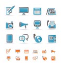 Communication channels and Social Media icons - vector icon set