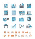 bank, business, finance and office icons - vector icon set