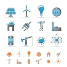 power, energy and electricity icons - vector icon set