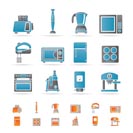 Kitchen and home equipment icons - vector icon set