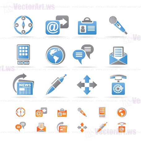 Business, office and internet icons - vector icon set