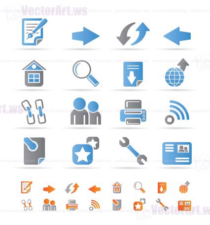 Website navigation and computer icons - vector icon set