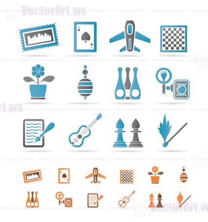 Hobby, Leisure and Holiday objects - Vector Illustration