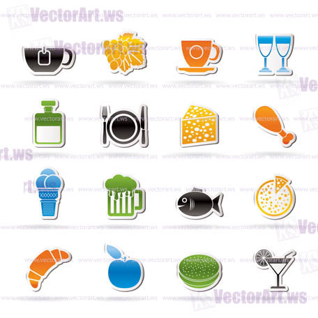 Food, Drink and beverage icons - vector icon set