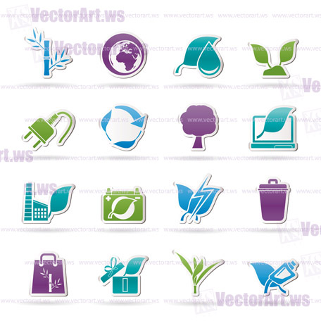 Environment and Conservation icons - vector icon set