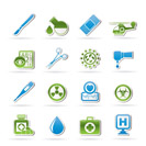 Medicine and hospital equipment icons - vector icon set