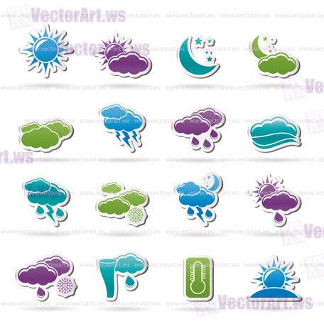 Weather and meteorology icons - vector icon set