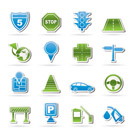 Traffic, road and travel icons - vector icon set