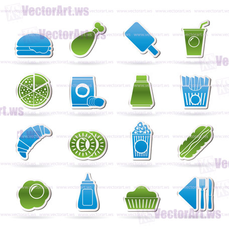 fast food and drink icons - vector icon set