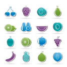 Different kind of fruit and  icons - vector icon set