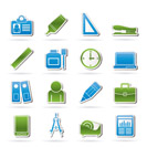 Business and office objects icons - vector icon set