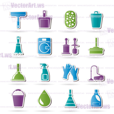 Cleaning and hygiene icons - vector icon set