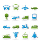 Transportation and travel icons - vector icon set