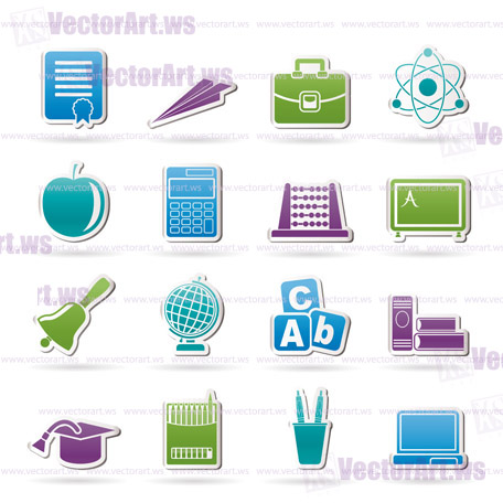 school and education icons - vector icon set