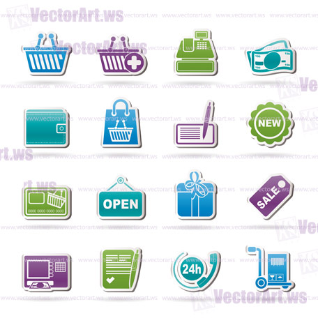 shopping and retail icons - vector icon set