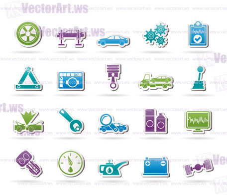 car services and transportation icons - vector icon set