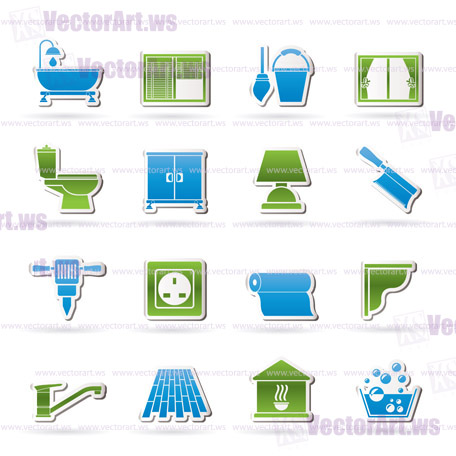 Construction and building equipment Icons - vector icon set 2