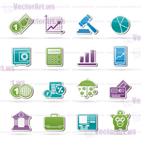 Business and finance icons - vector icon set