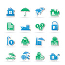 Insurance and risk icons - vector icon set