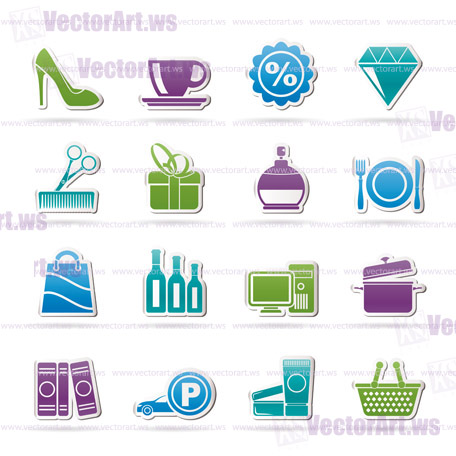 Shopping and mall icons - vector icon set