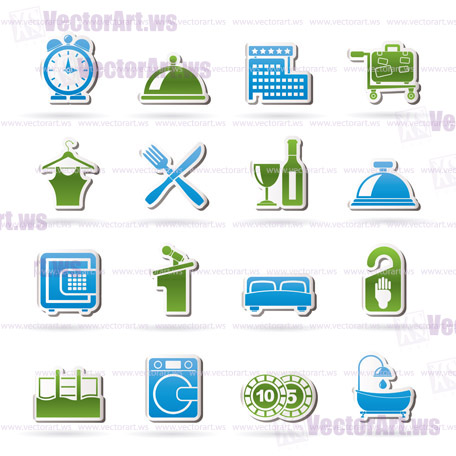 Hotel and motel icons - Vector icon Set