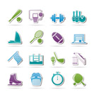 Sport objects icons - vector icon set