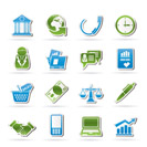 Business and office objects icons - vector icon set