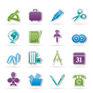 Business and office objects icons - vector icon set