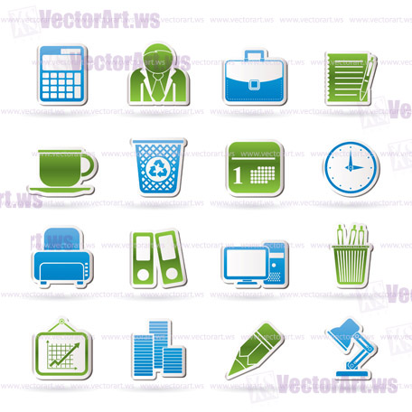 Business and office icons - vector icon set
