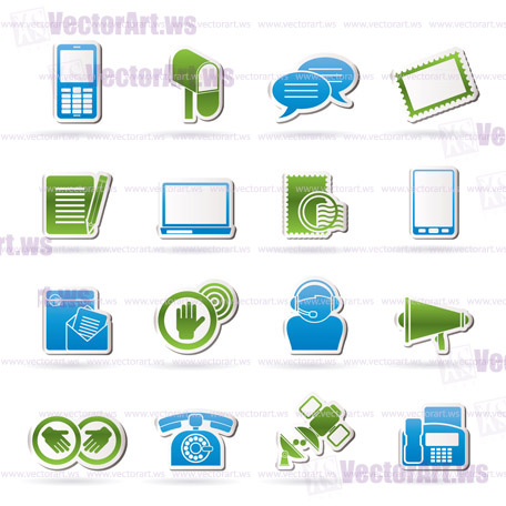 Contact and communication icons - vector icon set