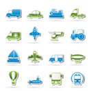 Different kind of transportation icons - vector icon set