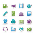 Audio and video icons - vector icon set