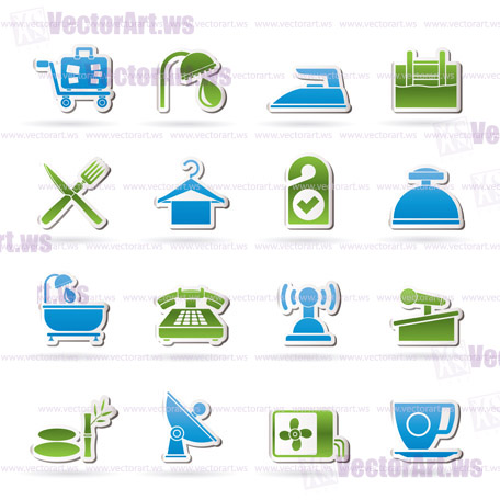 Hotel and motel icons - Vector icon Set