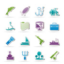 Fishing industry icons - vector icon set