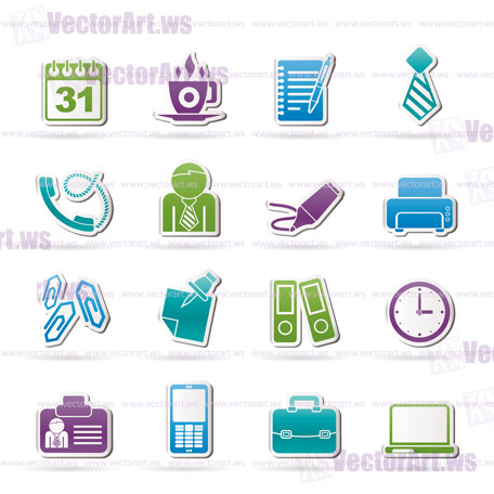 Business and office icons - vector icon set