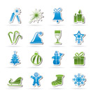 Christmas and new year icons - vector icon set