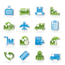 Cargo, shipping and delivery icons - vector icon set