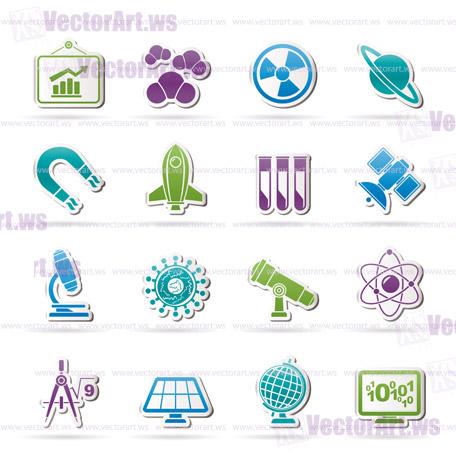 science, research and education Icons - Vector Icon set