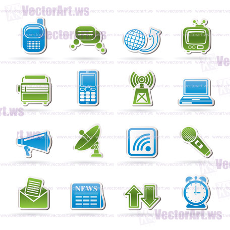 Communication and connection icons - vector icon set