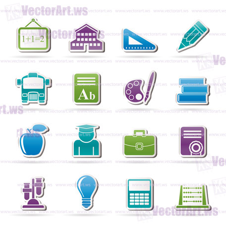 school and education icons - vector icon set