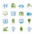 electricity, power and energy icons - vector icon set