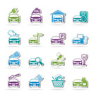 Car and road services icons - vector icon set